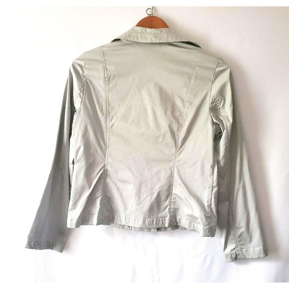 Chico’s Light Gray Carefree Chill Moto Gorpcore Carlynn Jacket Women's Small - Picture 4 of 11